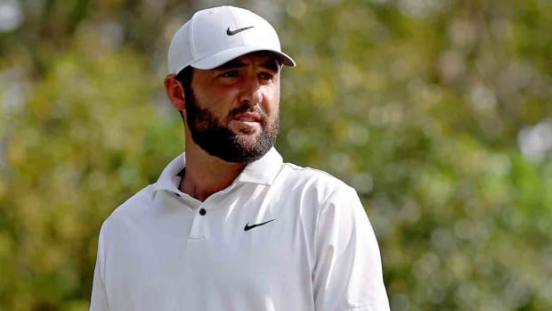 Scottie Scheffler is pictured during the final round of the 2024 Players Championship at TPC Sawgrass in Ponte Vedra Beach, Fla.